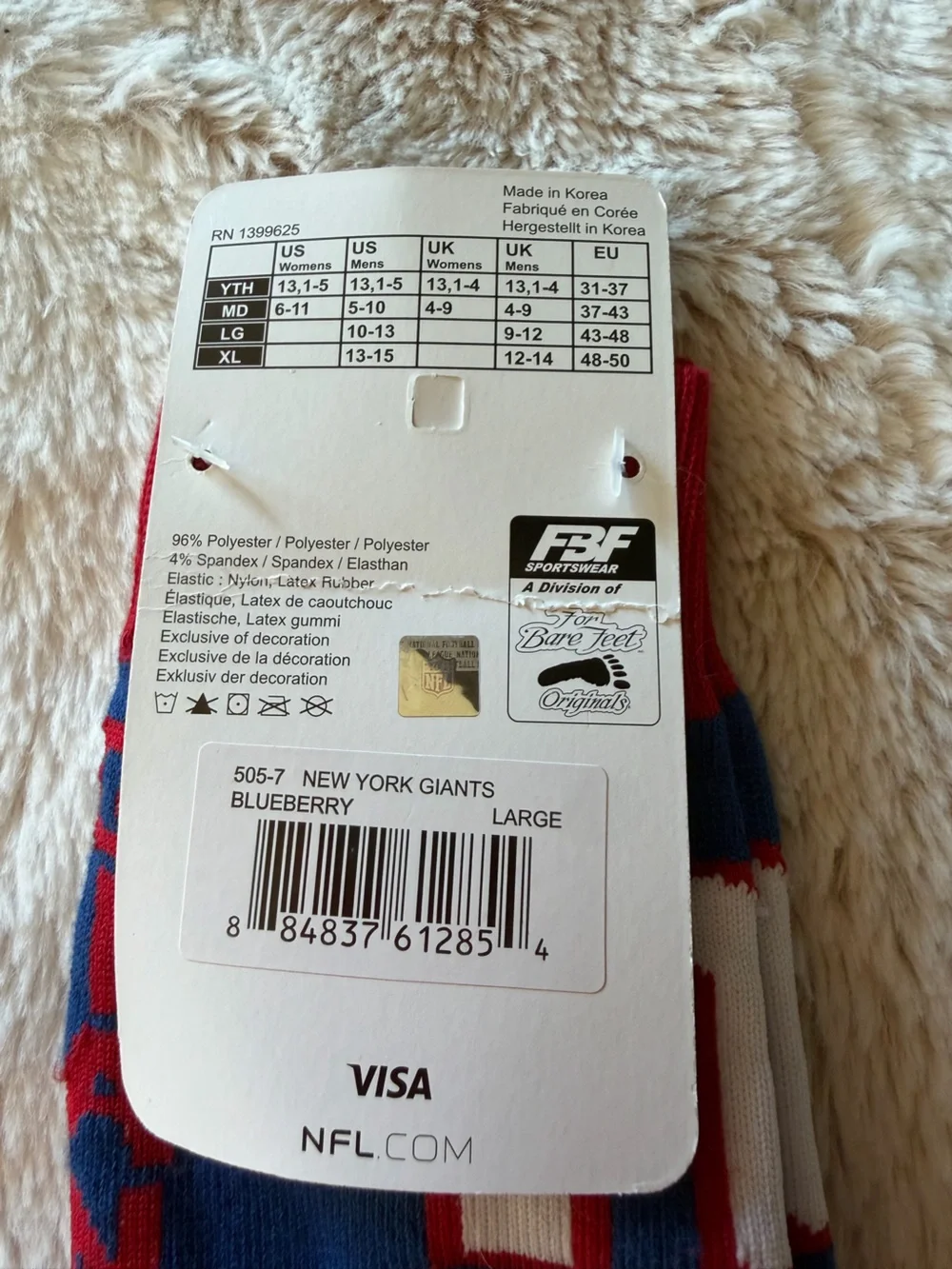 NWT New York Giants socks
